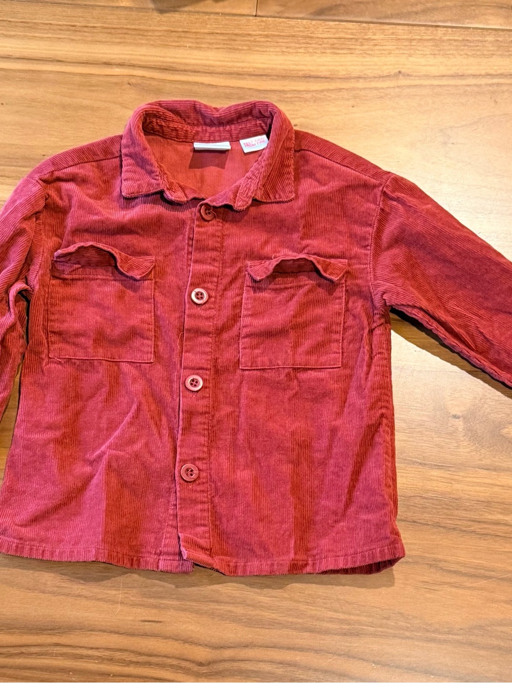 Zara Kids Red Corduroy Button Jacket